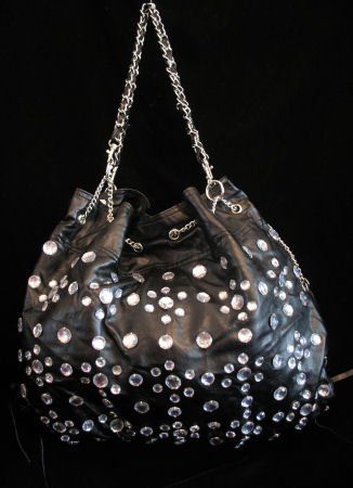 Black Rhinestone handbag bucket bag purse NWT s