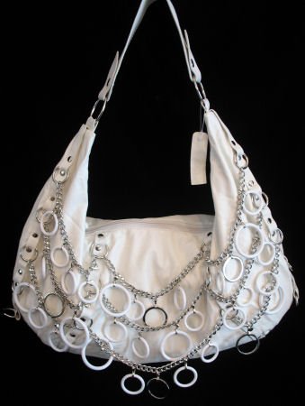 Fashion white chain handbag bag purse tote