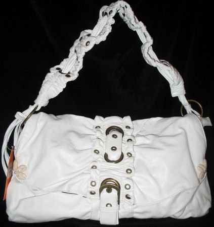White NWT Faux leather Fashion handbag bag purse
