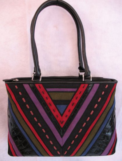 Suede Patchwork design HAndbag bag purse
