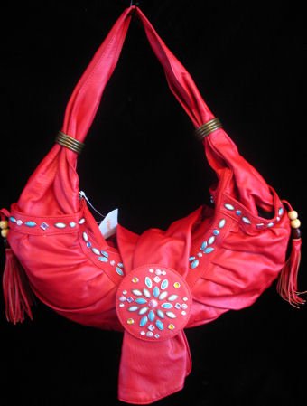 RED rodeo princess handbag bag Beaded purse