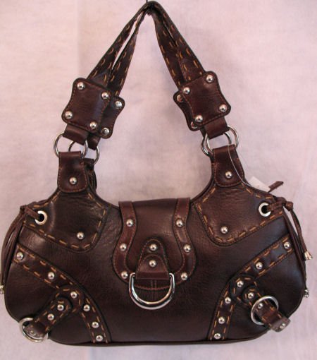 Brown trendy Studded handbag bag purse HOT