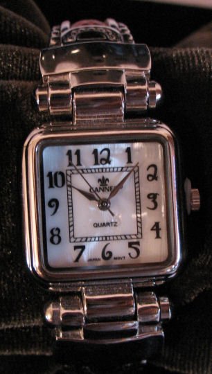 Pink And Silver Tone Womens Cuff Watch
