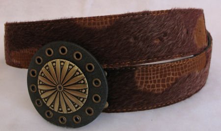 Light Brown Fuax Fur Belt Womens Accessories