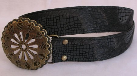 Black Faux Fur Womens Belt Accessories