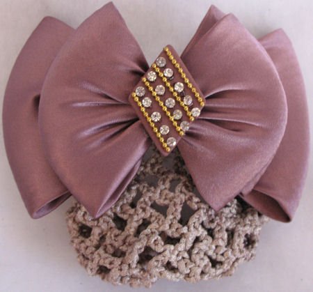 Rose barrett with bun Net crystal Womens Hair