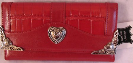 Womens red checkbook wallet inspired design clutch