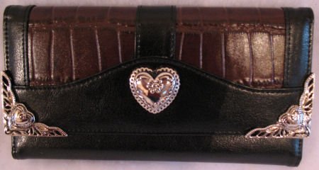 Womens Leather Croc Checkbook wallet Inspired