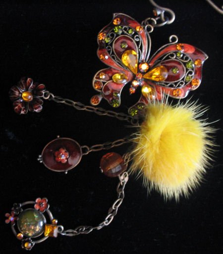 Beautiful Butterfly Keychain belt purse clip