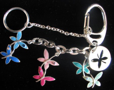 Butterfly bliss keychain Belt or Purse Clip