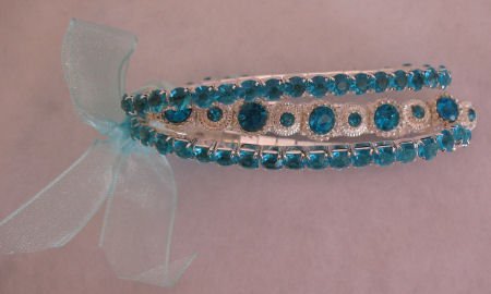 Blue Rhinestone 3 strand Bracelet Jewelry