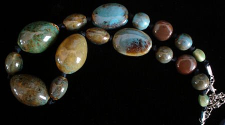 Stoneware pottery Tortoise Glazed bead Necklace Jewelry