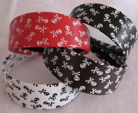 1 Black headband Jolly Roger Skull & Crossbones NEW Item