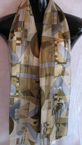 Geometric Scarf Sage Green & Blue Scarves Wrap