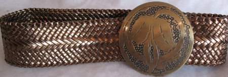 Bronze Belt Large Antiqued Brass Buckle Womens hip