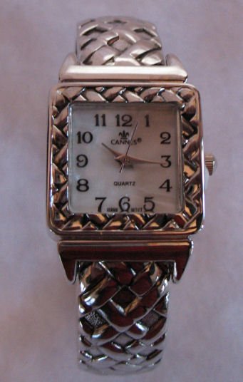 Beautiful Silver tone Cuff Watch with Mother of Pearl CafeBug SOLD OUT