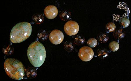 Stoneware pottery Tortoise Glazed bead Necklace