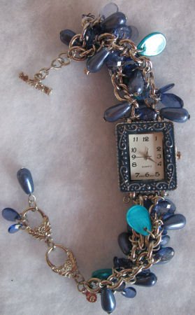 Beautiful beaded cha cha watch blues