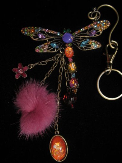 Purse Clip Large Dragonfly Keychain belt clip AWESOME