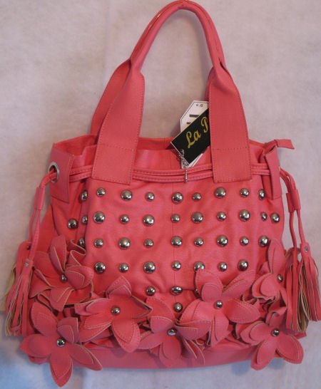 Flower Power studs Hot Pink Handbag bag purse handbags