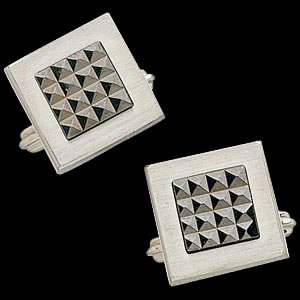STAIN STEEL/BLKSILVER CUFFLINK