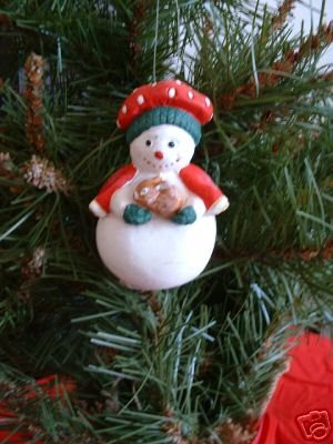 SNOWWOMAN WITH BUNNY ORNAMENT, **NEW**