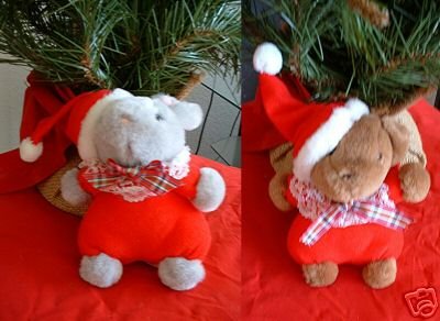 CHRISTMAS MOUSE & BEAR STUFFED ANIMALS **NEW**
