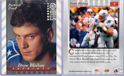 DREW BLEDSOE '97 STUDIO PORTRAIT PROOF SILV 8X10 MINT