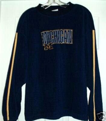 MICHIGAN UNIVERSITY FLEECE SWEATSHIRT, MEDIUM, Navy Blue **NEW*