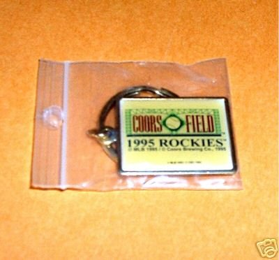 COORS FIELD INAUGURAL 1995 ROCKIES BRASS KEYCHAIN *NEW*