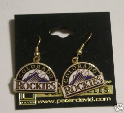 COLORADO ROCKIES GOLDTONE J-HOOK EARRINGS *NEW*