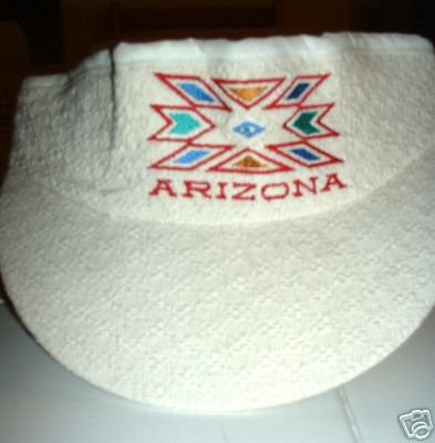 ARIZONA EMBROIDERED OFF-WHITE VISOR **NEW**