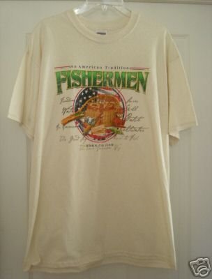 FISHERMAN - AN AMERICAN TRADITION T-SHIRT,LARGE **NEW**