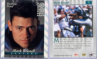 MARK BRUNELL '97 STUDIO PORTRAIT PROOF SILV 8X10 MINT