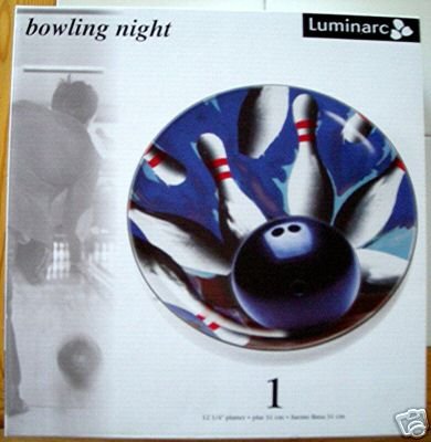 BOWLING NIGHT 12 1/4" PLATTER by LUMINARC *NIB*