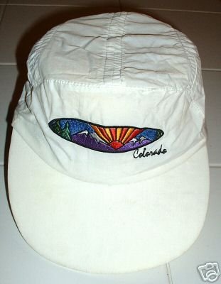 HOT AIR BALLOON COLORADO EMBROIDERED WHITE CAP, *NEW*