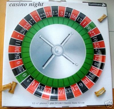 CASINO NIGHT 12 1/2" PLATTER by LUMINARC *NIB*