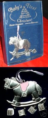 BABY'S FIRST CHRISTMAS ROCKING HORSE ORNAMENT *NIB*