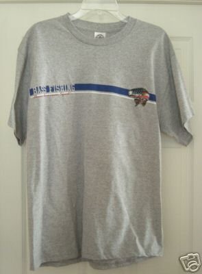BASS FISHING - CLASSIC AMERICAN SPORT TSHIRT,LARGE *NEW