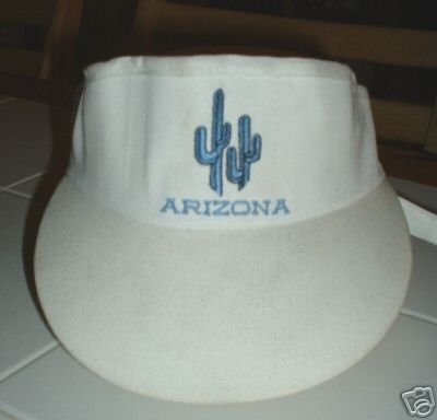 ARIZONA EMBROIDERED WHITE VISOR **NEW**