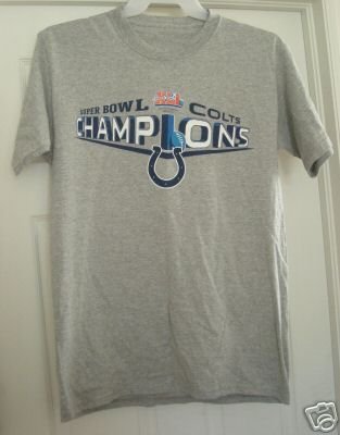 INDIANAPOLIS COLTS SUPER BOWL XLI CHAMPS T-SHIRT, MED *NEW