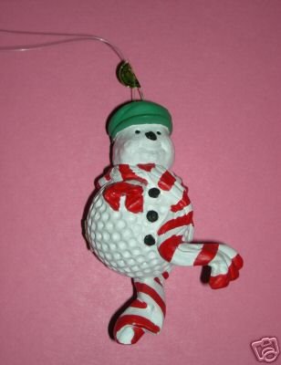 GOLF BALL SNOWMAN ORNAMENT, **NEW**