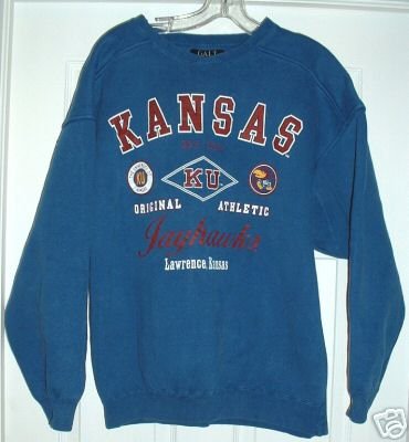 KANSAS UNIVERSITY JAYHAWKS SWEATSHIRT, LARGE **NEW**