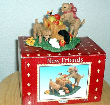 NEW FRIENDS (PUPPIES) FIGURINE by YOUNGS *NEW IN BOX*