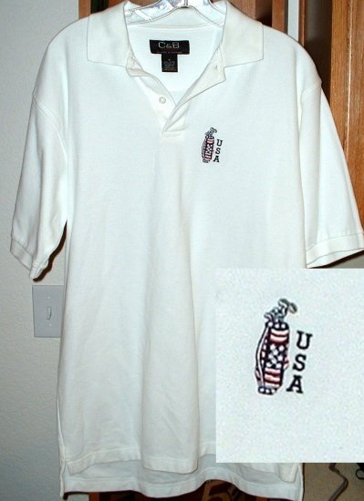 USA GOLF by CROFT & BARROW EMBROIDERED SHIRT,LARGE *NEW