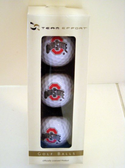 OHIO STATE GOLF BALLS, PACKAGE OF 3 by TEAM EFFORT *NEW