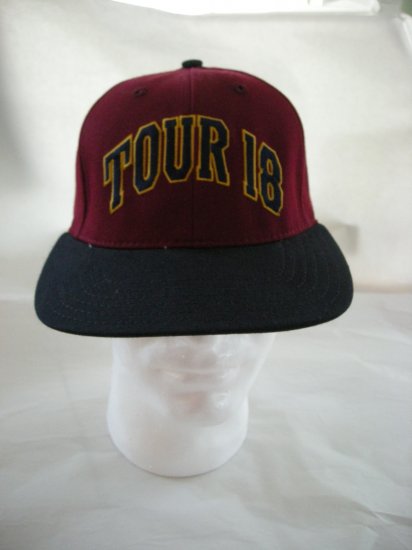 TOUR 18 GOLF EMBROIDERED BALL CAP, BURGUNDY/BLACK *NEW*