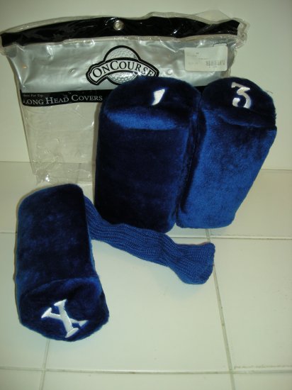DELUXE LONG HEADCOVERS, SET OF 3 FUR TOP BLUE *NEW*