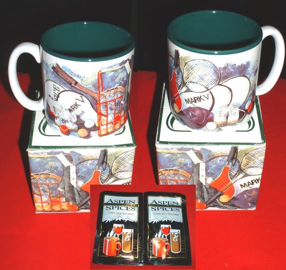 "TENNIS ANYONE" STONEWARE MUG **NEW IN BOX**