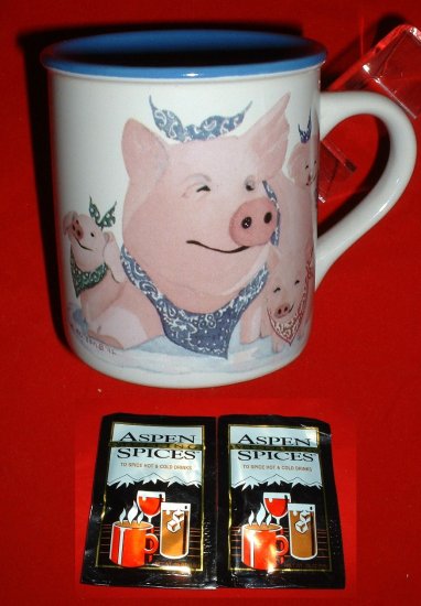 "PIGLETS" STONEWARE MUG **NEW **